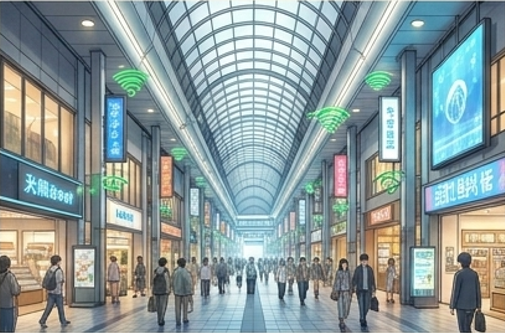 Area A:
              shopping arcade