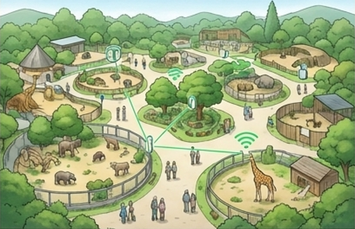Area B:
              zoological garden